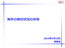 資料3 海外の検討状況の共有