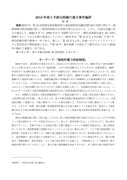 2010 年省エネ排出削減の重大事件論評