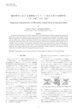 飽和砂中における超微粒子セメント系注入材の分散特性