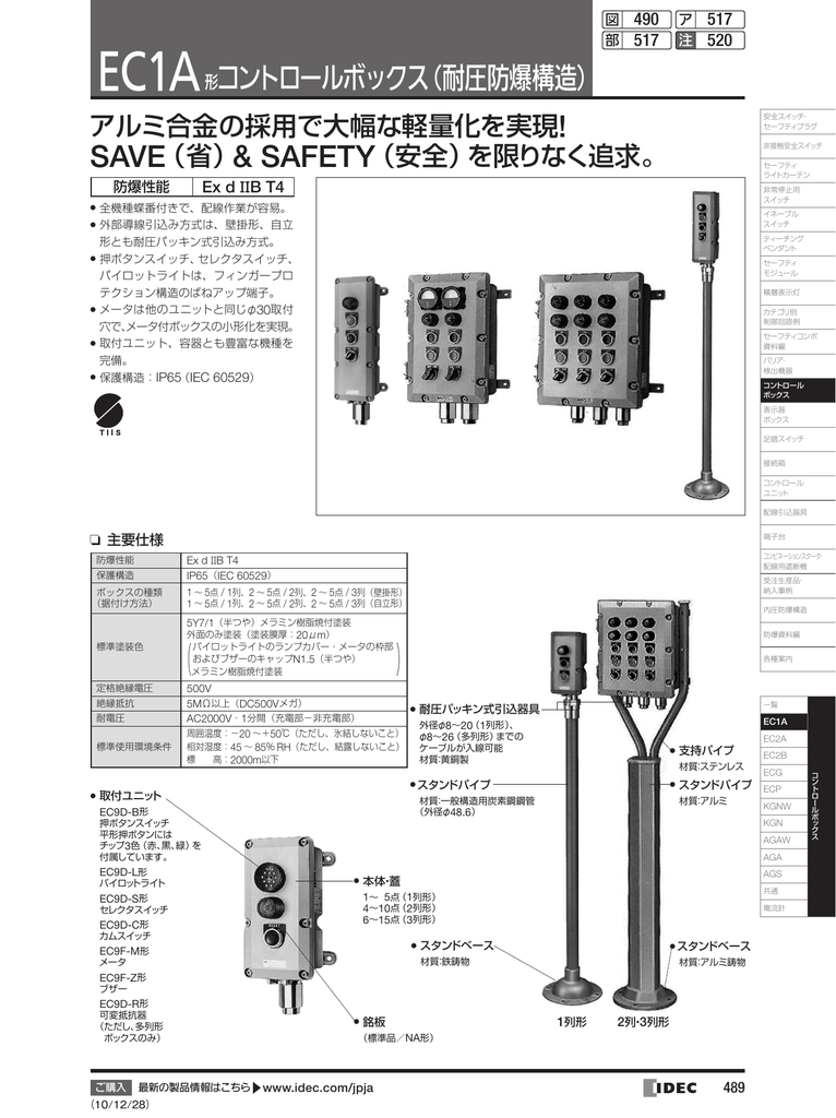 Ec1a 形コントロールボックス 耐圧防爆構造 Flexi Tec