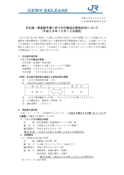 石北線・根室線不通に伴う代行輸送の実施状況について （平成