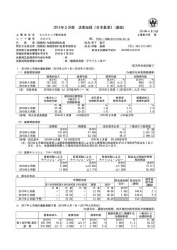 2016年2月期 決算短信