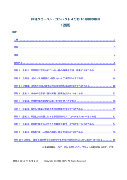 国連グローバル・コンパクト 4 分野 10 原則の解説 （仮訳）