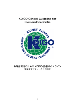 KDIGO Clinical Guideline for Glomerulonephritis