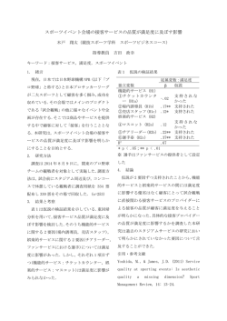 スポーツイベント会場の接客サービスの品質が満足度に及ぼす影響