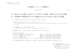 首都圏のマンション市場動向（2015 年 11 月度）