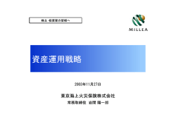 資産運用戦略 - 東京海上ホールディングス