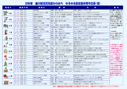 ゆるゆる田舎塾年間予定表(第4期/平成24年度)