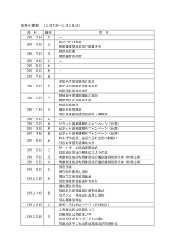 町長の動静 （2月1日～2月28日） 月 日 曜日 内 容 2月 1日 土