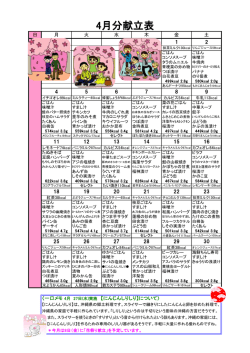 4月分献立表