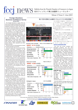 June 2015 - Finnish Chamber of Commerce in Japan