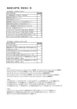 動脈硬化専門医 更新単位一覧