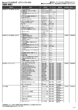 Mumaソフトカタログ ピアノソフト（PS） 【童謡/唱歌】