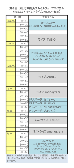 第9回おしなり街角スカイカフェ・プログラム（PDF）