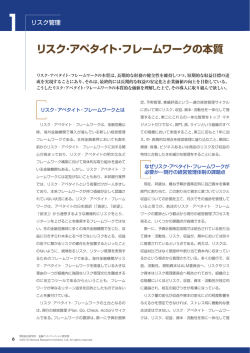 リスク･アペタイト･フレームワークの本質 - NRI Financial Solutions