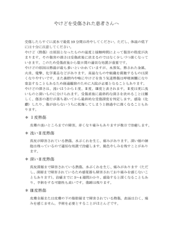 やけどを受傷された患者さんへ