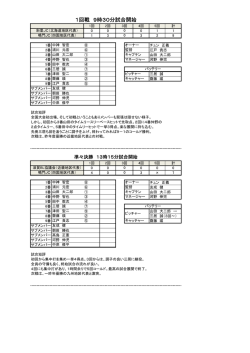 1回戦 9時30分試合開始