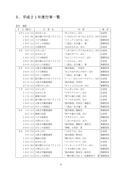 5．平成21年度行事一覧
