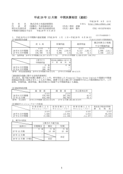 平成 28 年 12 月期 中間決算短信（連結）