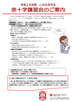 赤十字の講習体系は次のとおりです。