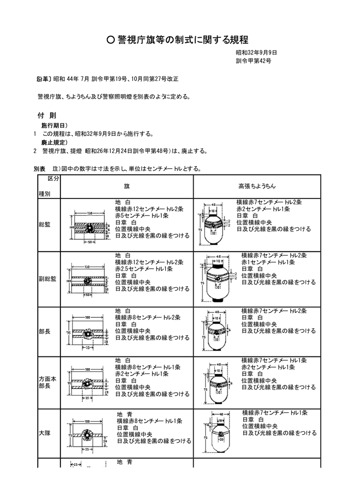 警視庁旗等の制式に関する規程 Pdf形式 58kb