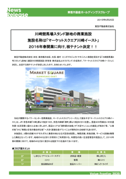 川崎競馬場スタンド跡地の商業施設 施設名称は「マーケットスクエア川崎