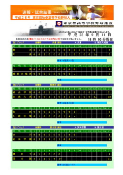 9月11日 - 東京都高等学校野球連盟
