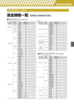 安全規格一覧 Safety standard list