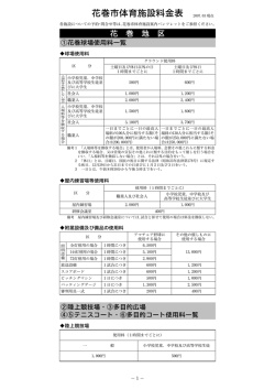 花巻市体育施設料金表