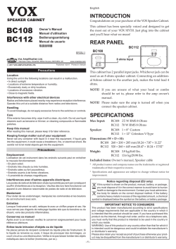 BC108/BC112 Owner`s Manual