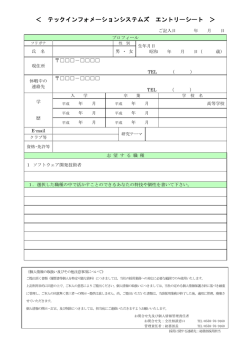 ＜ テックインフォメーションシステムズ エントリーシート ＞