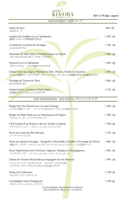 NOS ENTREES / 前菜・スープ Soupe du Jour 900 cfp Assiette de