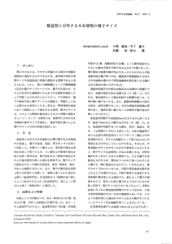 暖温帯に分布する木本植物の種子サイ ズ