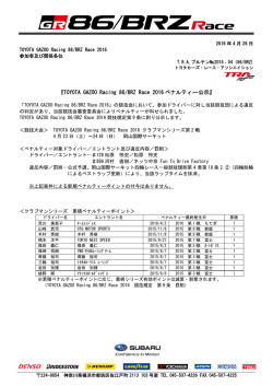 TOYO OTA GAZOO Racing 86 6/BRZ Race e 2016 ペナ ナルティー ー