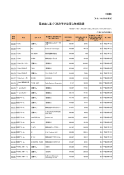 電波法に基づく免許等が必要な無線設備