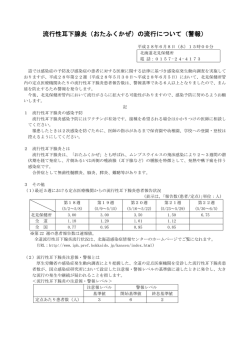 流行性耳下腺炎（おたふくかぜ）の流行について（警報）