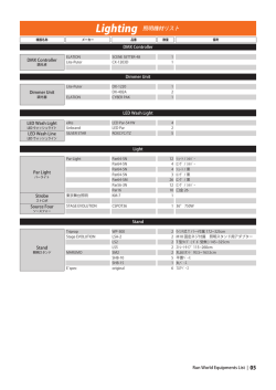 Lighting 照明機材リスト