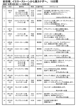 岩田様、イエローストーンから東カナダへ。 15日間