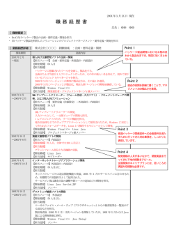 （Developer） 職務経歴書サンプル