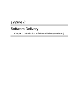 Software Delivery (continued)