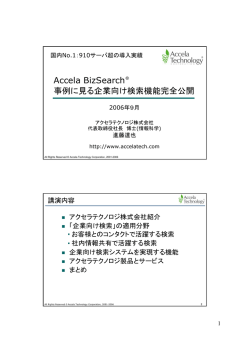 Accela BizSearch 事例に見る企業向け検索機能完全公開