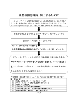 資産価値を維持、向上するために