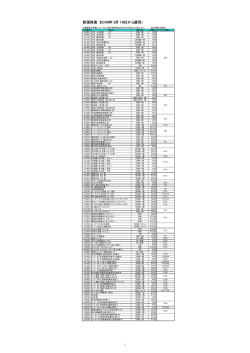 新価格表（2008年3月16日から適用）