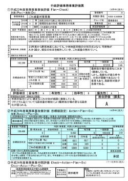 総合評価 (課長) 行政評価事務事業評価票 有効性 優先性 評価