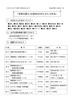 「世界の国々」の資料のさがしかた（6年生）