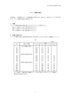 アルミナ質耐火煉瓦 本基準は、工業部門において加熱設備に使用される