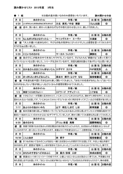 読み聞かせリスト 2013年度 3年生