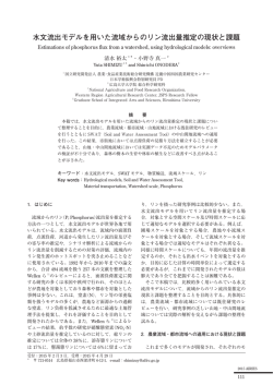 水文流出モデルを用いた流域からのリン流出量推定の現状と課題