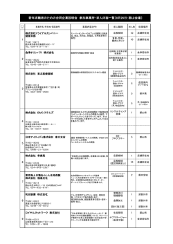 郡山会場（8/26開催）参加企業一覧[PDF:120KB]
