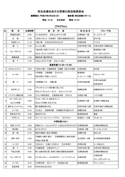 校友会連合会文化祭第 校友会連合会文化祭第22回芸能発表会